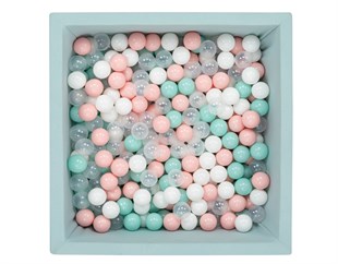 Wellgro Bubble Pop Mint Kare Top Havuzu-Mint/Beyaz/Şeffaf/Pembe