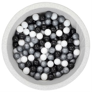Wellgro Bubble Pops Açık Gri Sünger Top Havuzu / Gri, Siyah, Beyaz Toplu